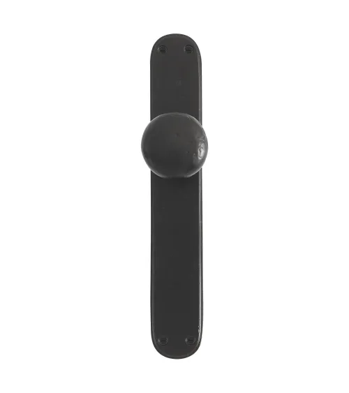Bouton de puerta oxidado sobre placa embellecedora P40 - tirador de diseño