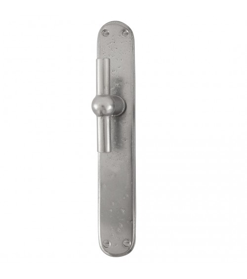 Tirador de puerta cromada vertical sobre placa de hierro BECDF - tirador de diseño