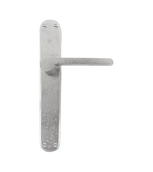 Tirador de puerta cromo cepillado sobre placa de bronce 1928 - tirador de diseño