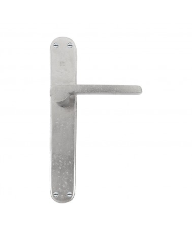 Tirador de puerta cromo cepillado sobre placa de bronce 1928 - tirador de diseño