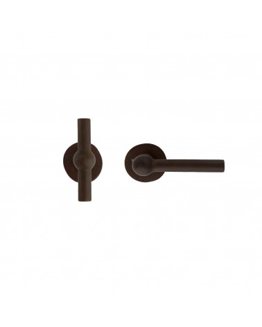 Manija de puerta + manija vertical oxidada en hierro BECDF - manija de diseño