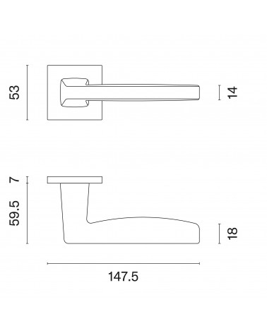 Tirador de puerta ERBA con dimensiones