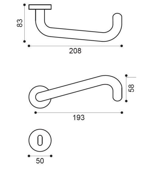 Tiradores de Puerta PMR de Alta Gama en Acero Inoxidable Italiano de color Negro - modelo NoHand - tirador de diseño
