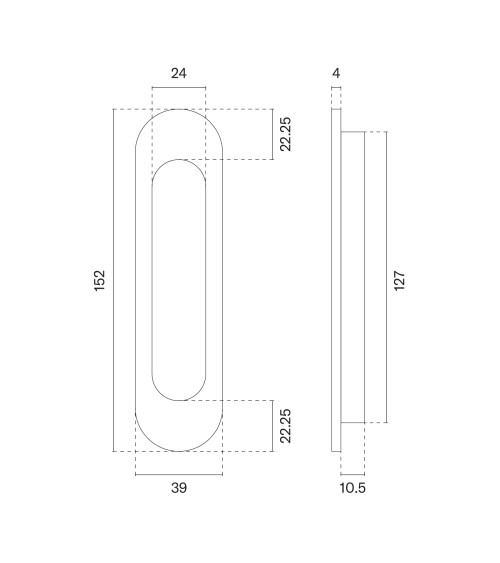 Tirador de puerta corredera oro mate APRILE 7040 tirador de diseño