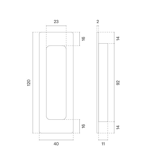 Tirador para puerta corredera negra STERK 1716 tirador de diseño