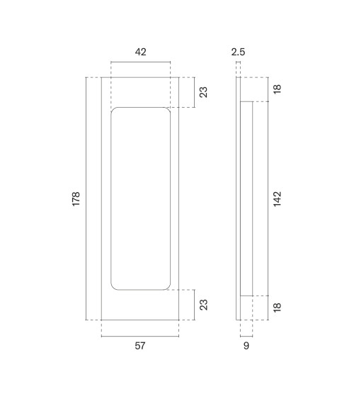 Tirador de puerta corredera oro mate / cuero APRILE HD 240 tirador de diseño