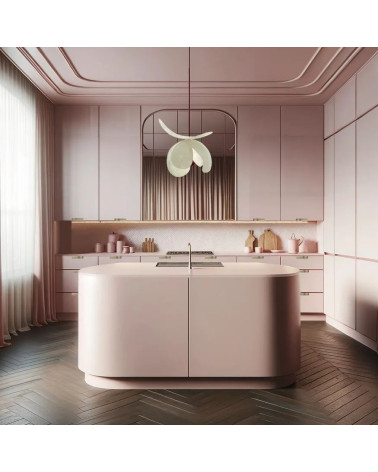 Tirador de mueble oro mate EDIT EDGE diseño instalado en una cocina