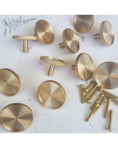 Botón de mueble en latón VERA tirador de diseño varios tiradores con tornillos de montaje