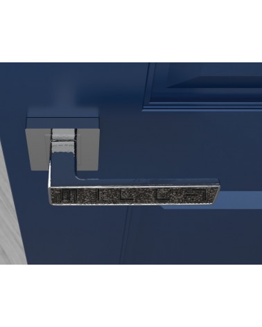 Palanca de puerta zamak GLAMOUR herraje de diseño color 1 vista superior montada en una puerta 1