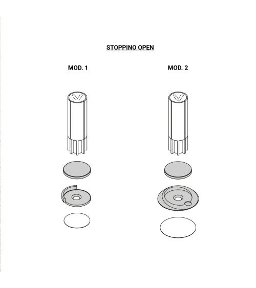 Tope de puerta magnético Verum Stoppino Open Mod.1