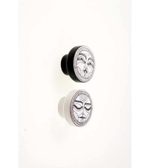 Botón de mueble FACES Negro & Blanco