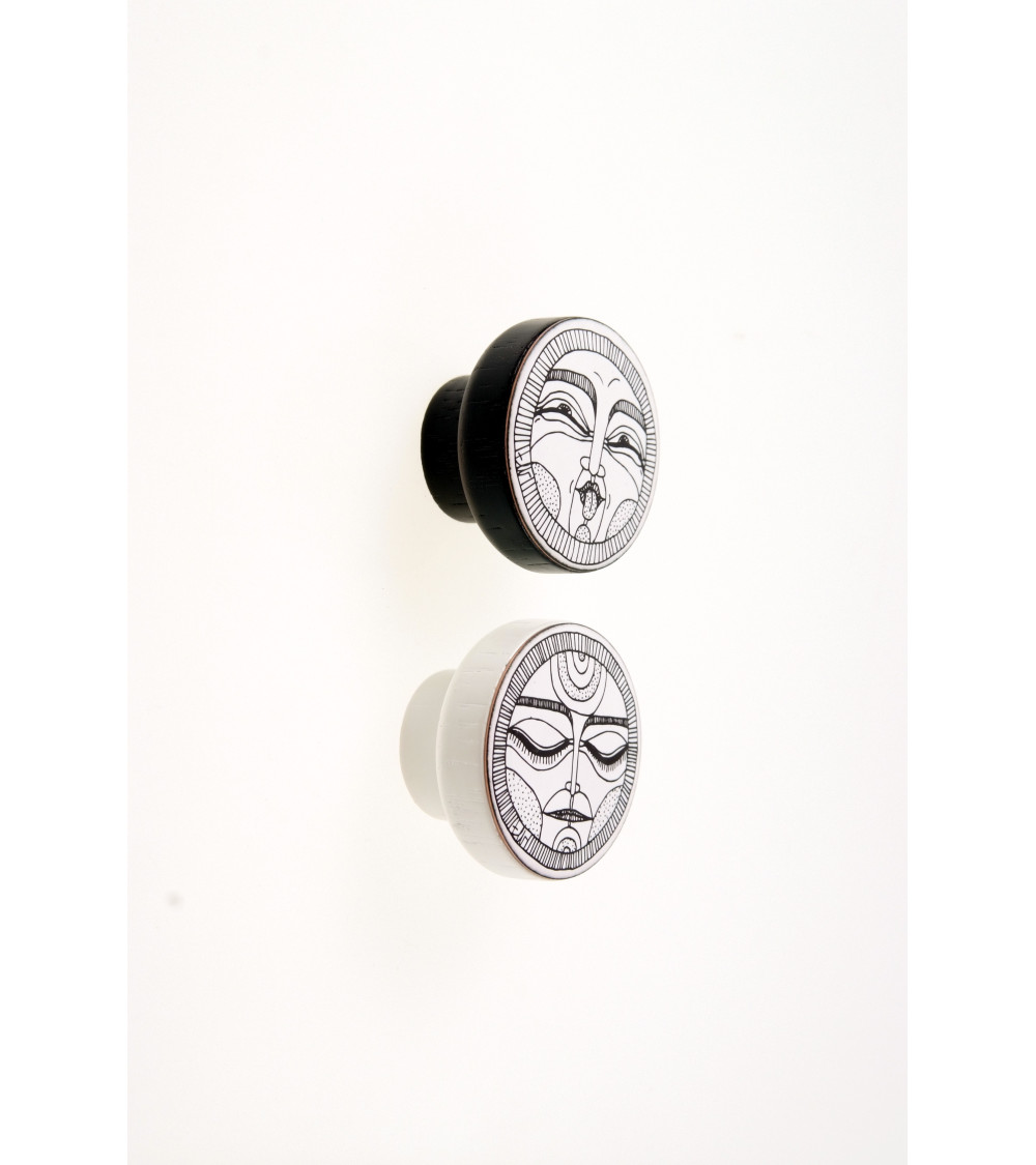 Botón de mueble FACES Negro & Blanco