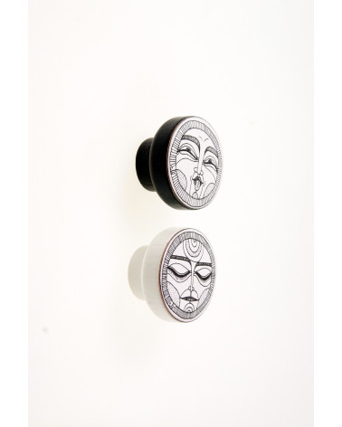 Botón de mueble FACES Negro & Blanco