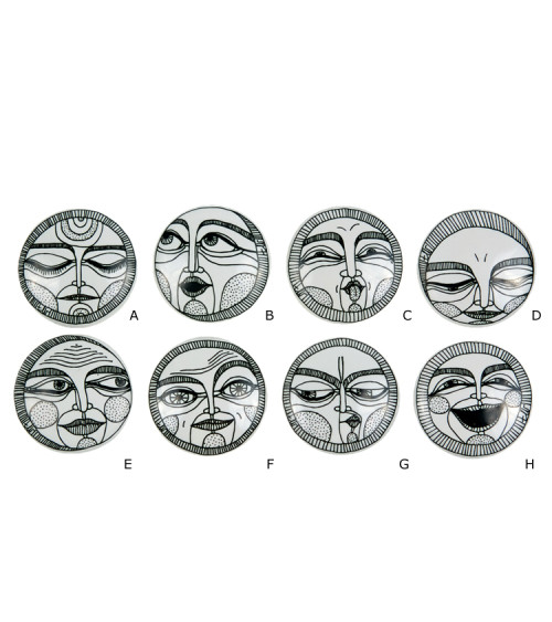 Botón de mueble FACES Negro & Blanco