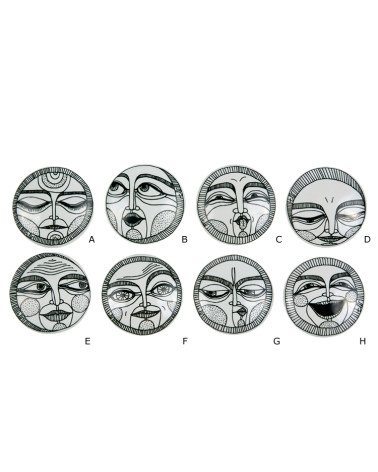 Botón de mueble FACES Negro & Blanco