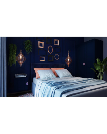 Tirador de Mueble de roble esmaltado semicircular azul