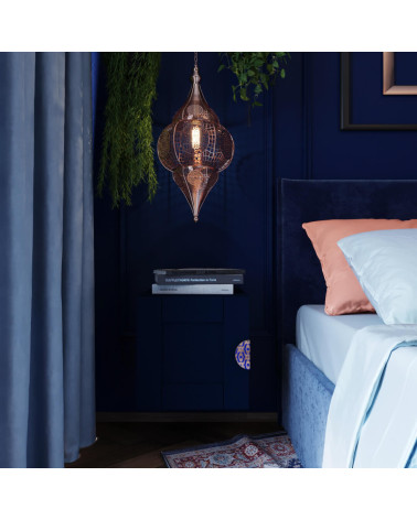 Tirador de Mueble de roble esmaltado semicircular azul