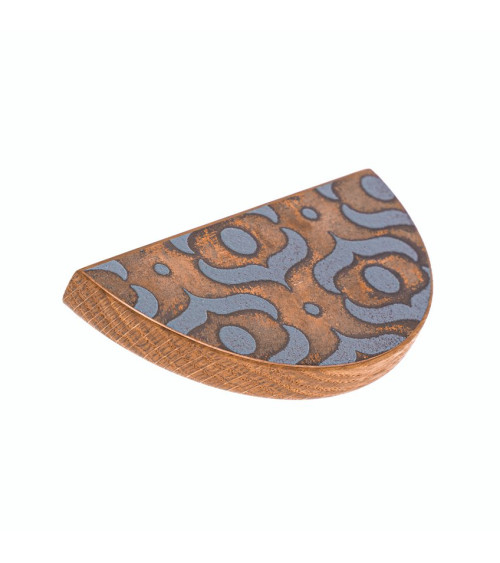 Tirador de Mueble de roble esmaltado semicircular gris