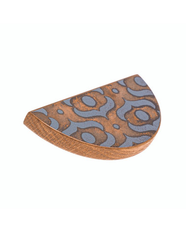 Tirador de Mueble de roble esmaltado semicircular gris