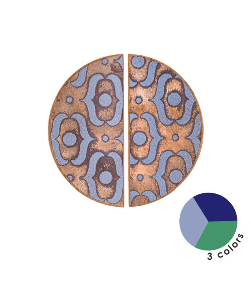Tirador de Mueble de roble esmaltado semicircular gris