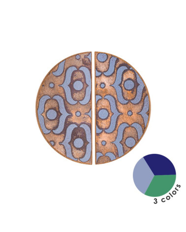 Tirador de Mueble de roble esmaltado semicircular gris