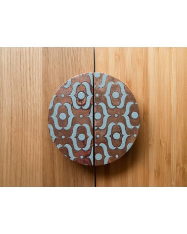 Tirador de Mueble de roble esmaltado semicircular gris