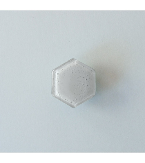 Botón de mueble de cristal gris