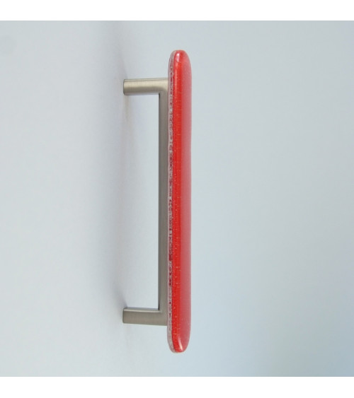 Botón de mueble de cristal de color rojo