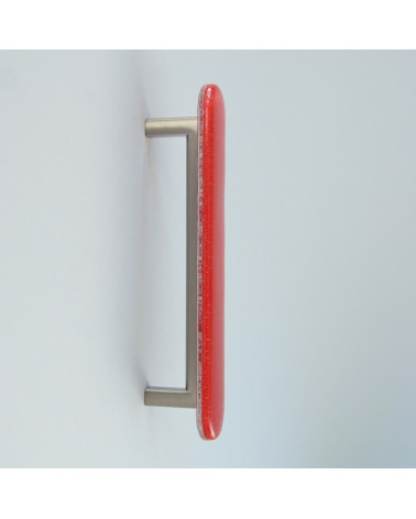 Botón de mueble de cristal de color rojo