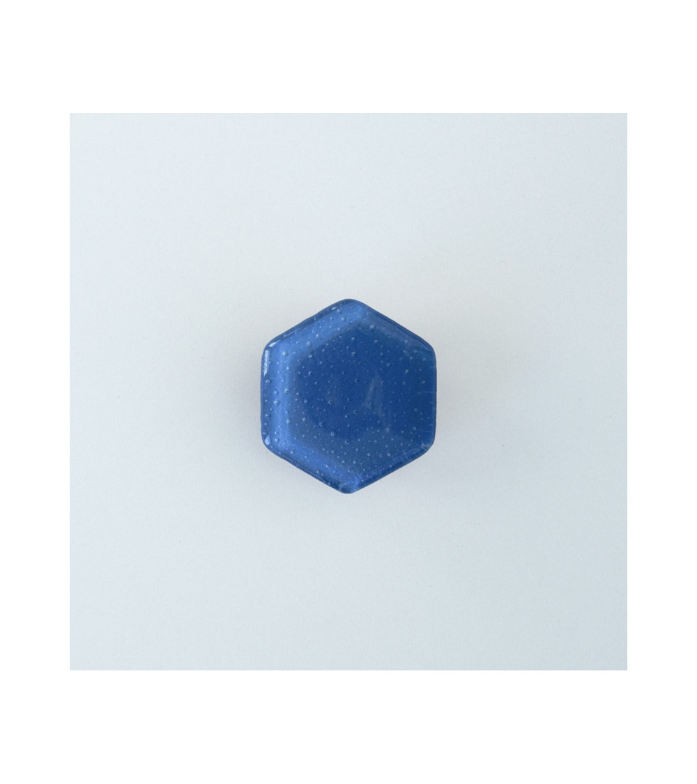 Botón de mueble de cristal azul índigo