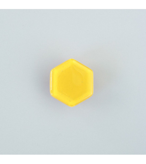 Botón de mueble de cristal amarillo