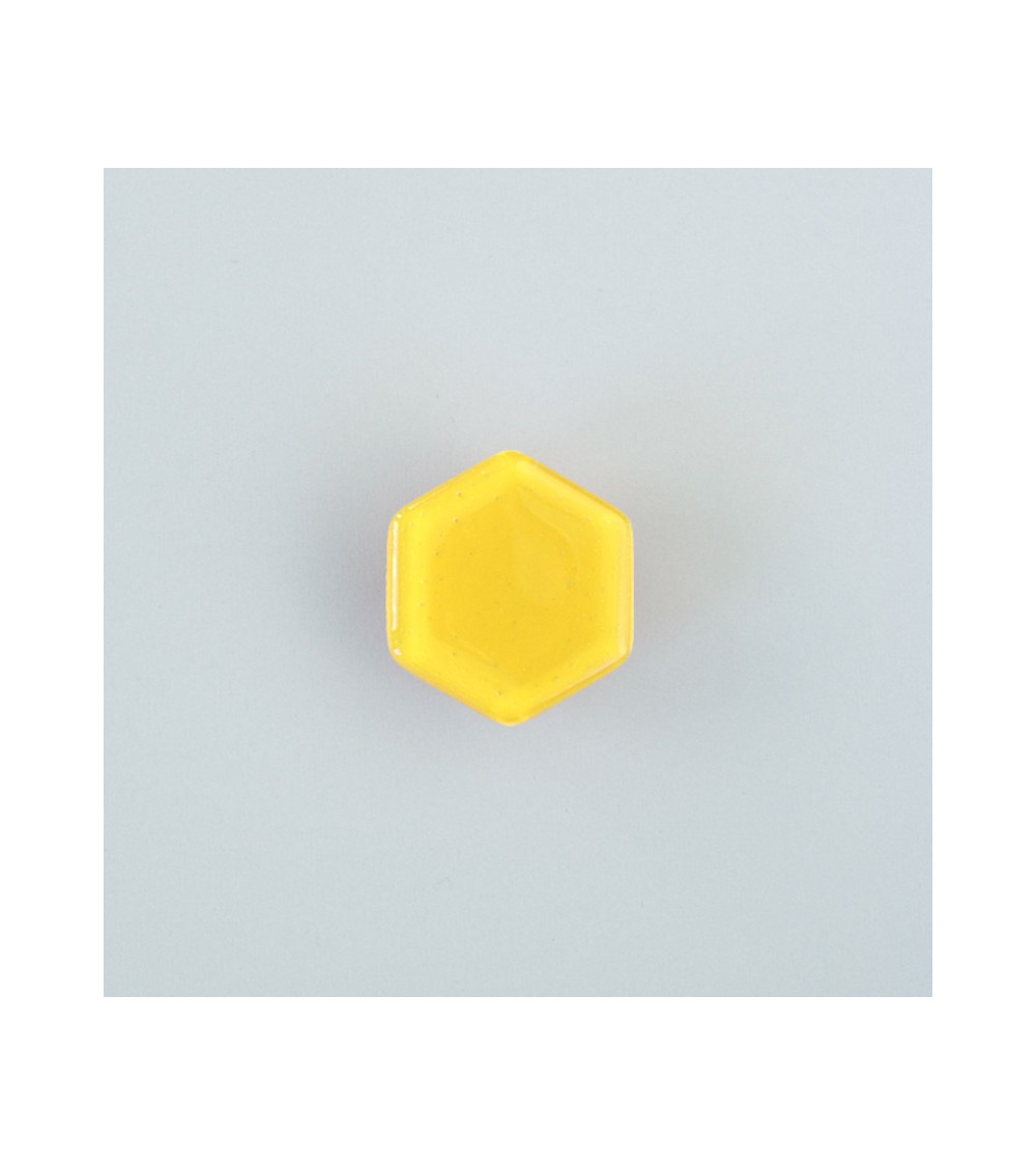 Botón de mueble de cristal amarillo