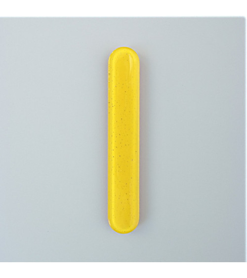 Botón de mueble de cristal amarillo