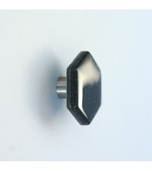 Botón de mueble de cristal negro