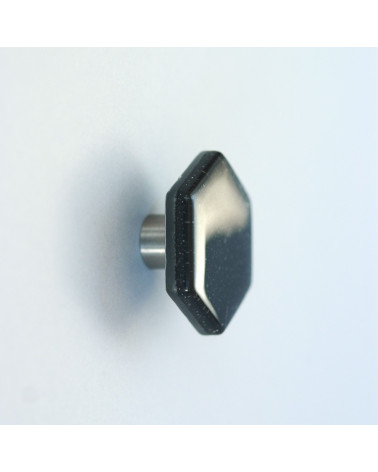Botón de mueble de cristal negro