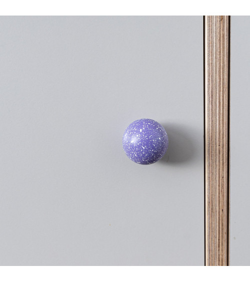 Botón de mueble de madera de haya lavanda/blanco Mezcla tirador de diseño