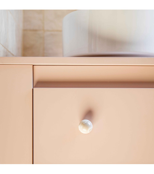 Botón de mueble de madera de haya gris, tirador de diseño