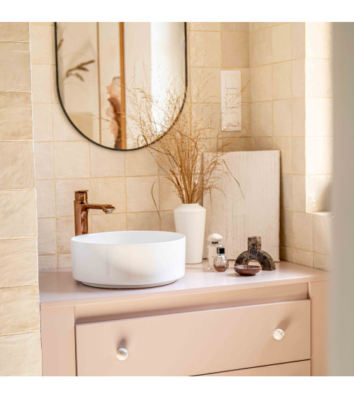 Botón de mueble de madera de haya gris, tirador de diseño
