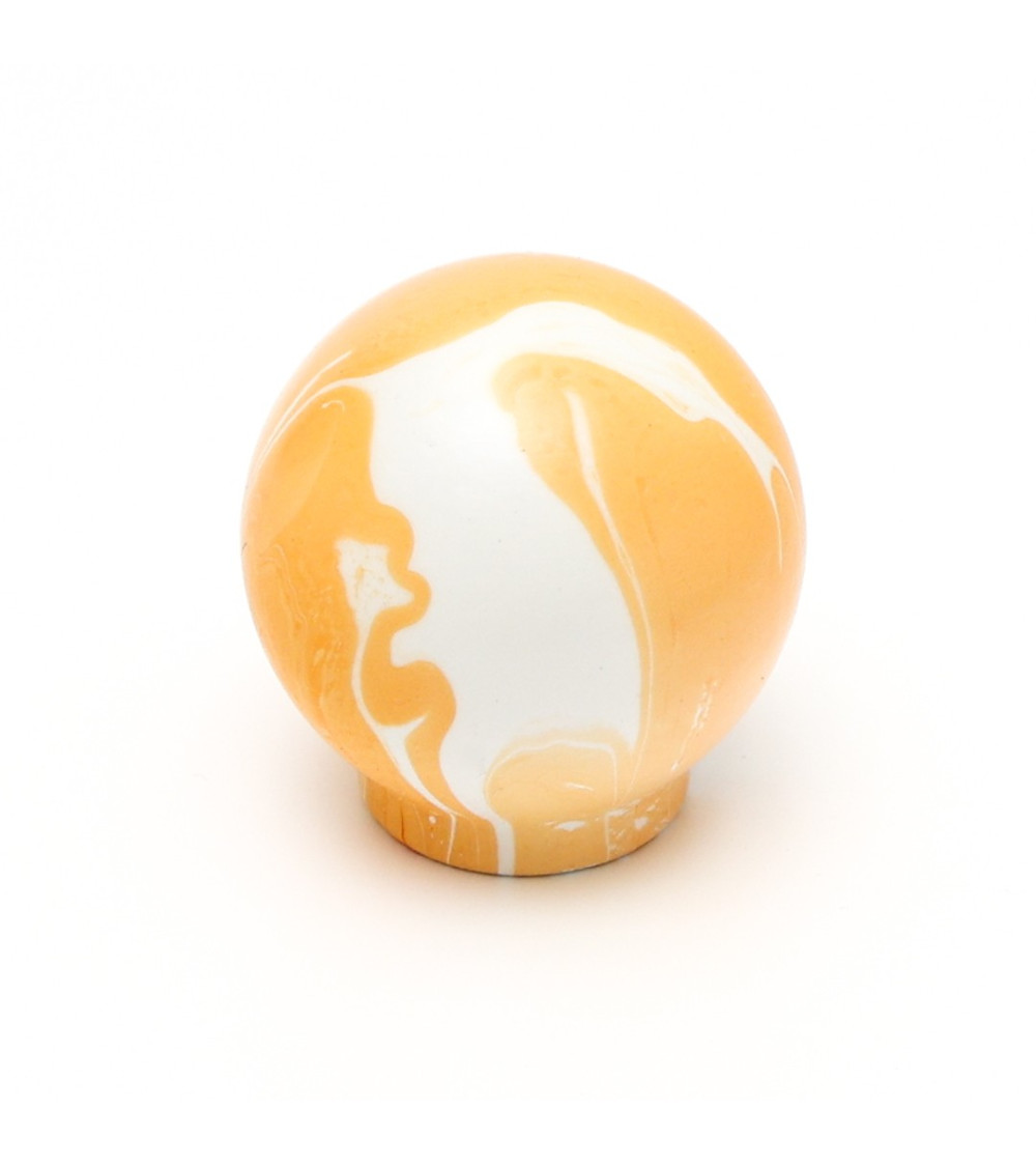 Botón de mueble de madera de haya naranja - tirador de diseño