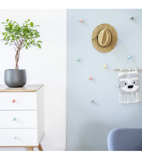 Botón de mueble de madera de haya naranja - tirador de diseño