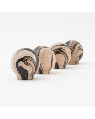 Botón de mueble de madera de haya Negro Chino - tirador de diseño