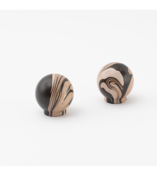 Botón de mueble de madera de haya Negro Chino - tirador de diseño