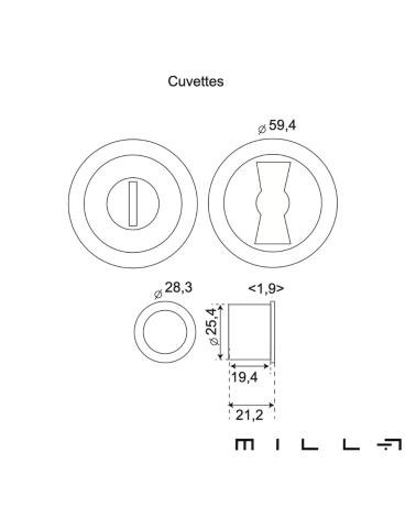 Tirador para puerta corredera con dimensiones