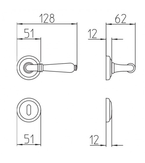 Manija de puerta moderna Mandelli Sevilla manija de diseño