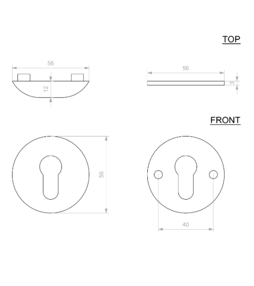 Roseta de puerta CDF llave PZ-security