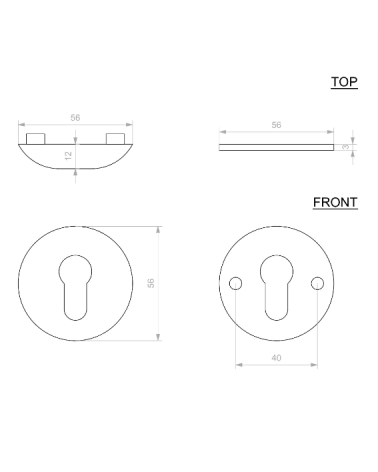 Roseta de puerta CDF llave PZ-security