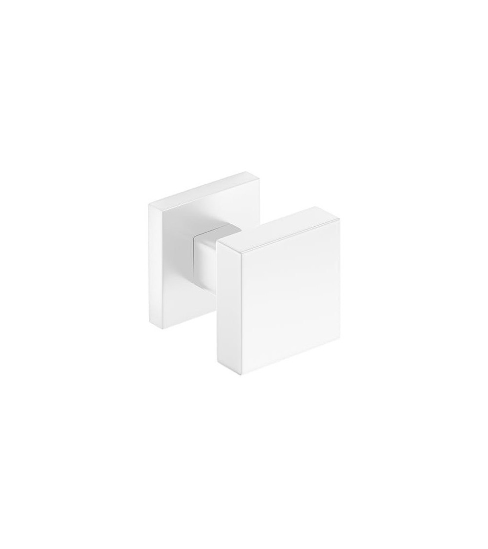 Botón de puerta blanco AEGIS cuadrado - manilla de diseño