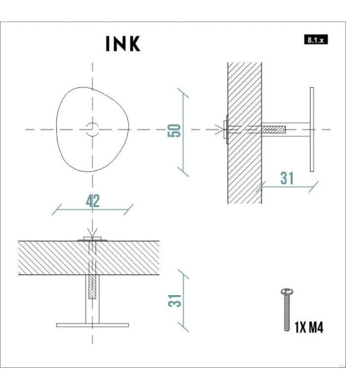 Tirador de mueble INK Negro