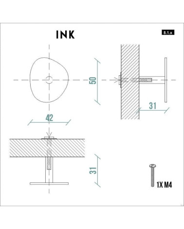 Botón de mueble INK Negro