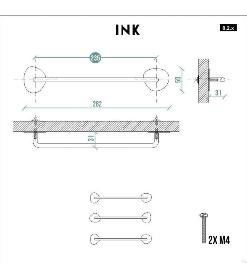 Tirador de mueble de acero INK Negro